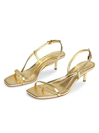 Heloise 55MM Metallic Leather Slingback Sandals