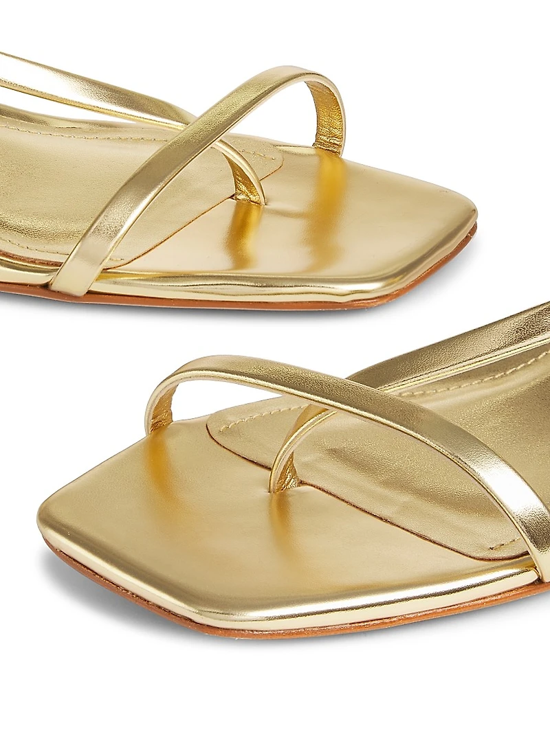 Heloise 55MM Metallic Leather Slingback Sandals