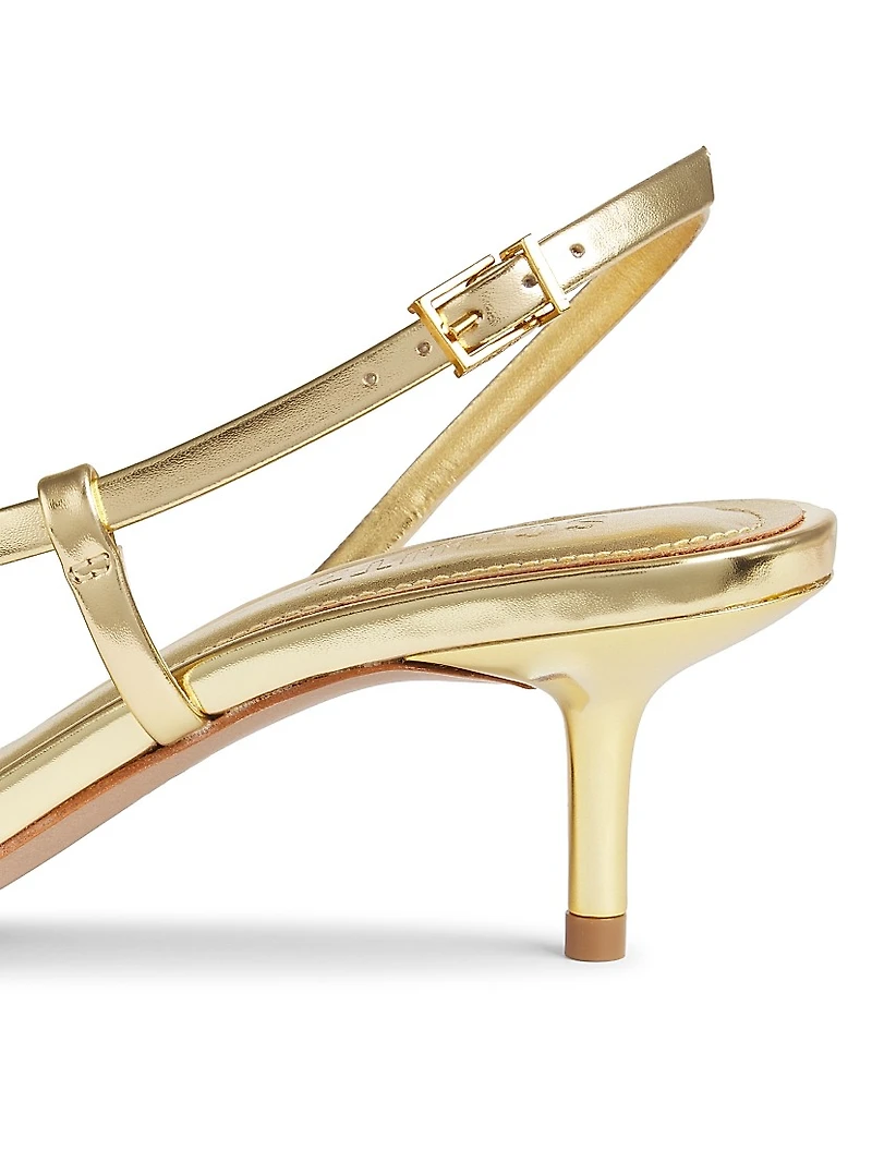 Heloise 55MM Metallic Leather Slingback Sandals