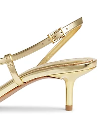 Heloise 55MM Metallic Leather Slingback Sandals