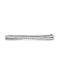 Pavé Crossover Two Row Bracelet 18K White Gold