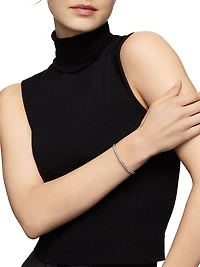 Pavé Crossover Two Row Bracelet 18K White Gold