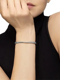 Pavé Crossover Two Row Bracelet 18K White Gold