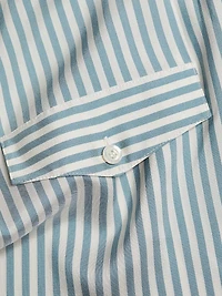 Femme Pocket Striped Silk Shirt