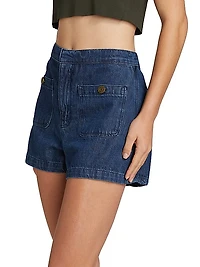 Patch-Pocket Denim Shorts