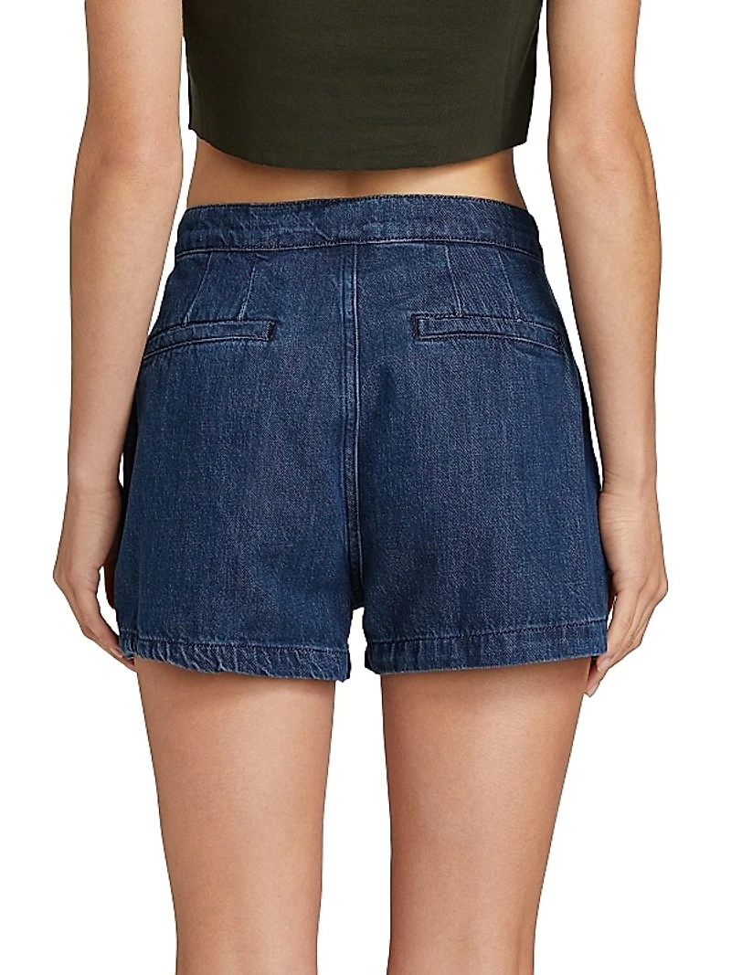 Patch-Pocket Denim Shorts