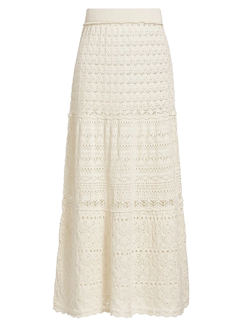 Josh Cotton Crochet Maxi Skirt