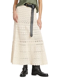 Josh Cotton Crochet Maxi Skirt