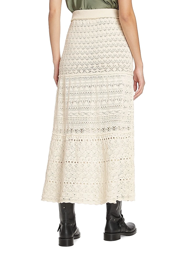 Josh Cotton Crochet Maxi Skirt