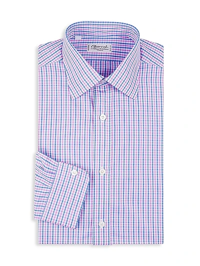Plaid Cotton Chambray Dress Shirt