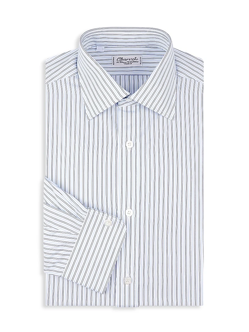 Striped Cotton Dress Shirt