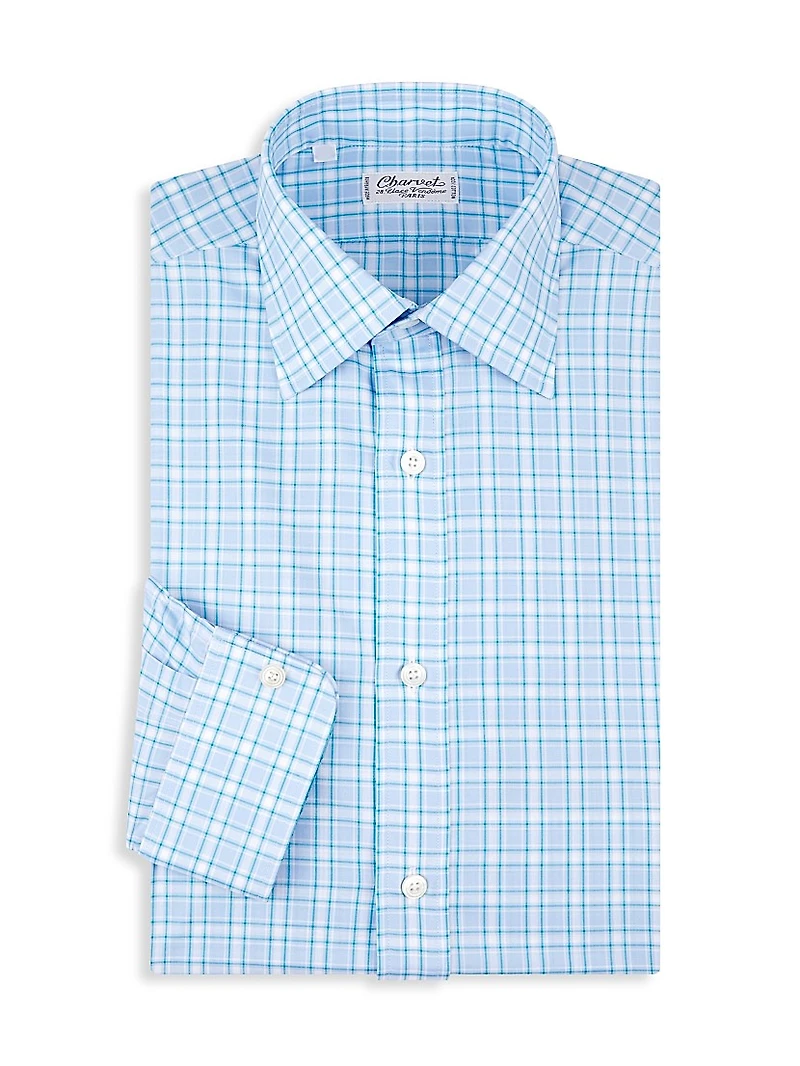 Plaid Cotton Dress Shirt