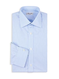 Pinstriped Cotton Dress Shirt