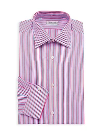 Striped Cotton Chambray Dress Shirt