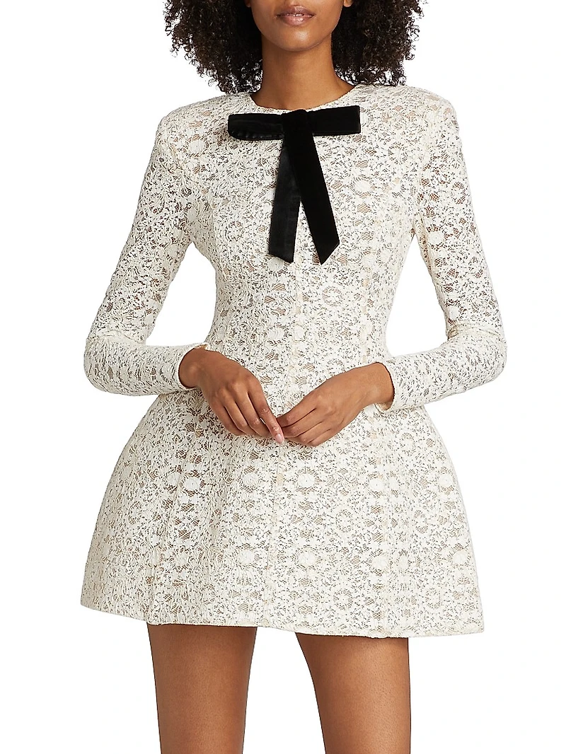 Courtney Blanc Lace Bow Minidress