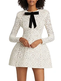 Courtney Blanc Lace Bow Minidress