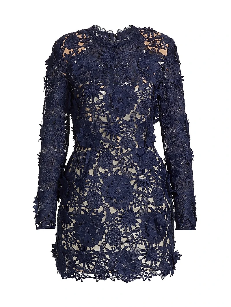 Maia Floral Appliqué Lace Minidress