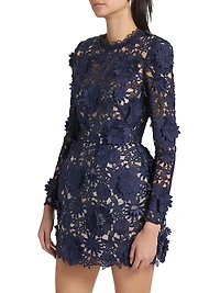 Maia Floral Appliqué Lace Minidress