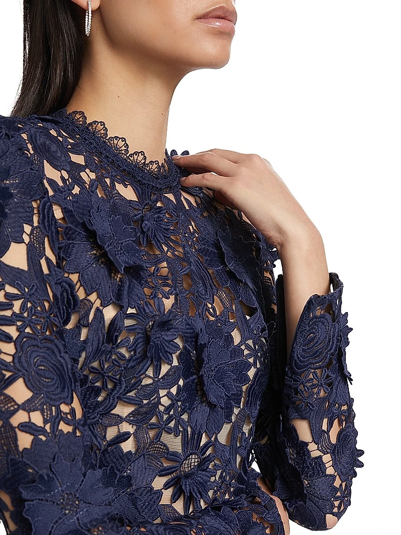 Maia Floral Appliqué Lace Minidress