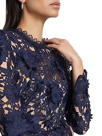 Maia Floral Appliqué Lace Minidress