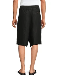 Embroidered Linen Shorts