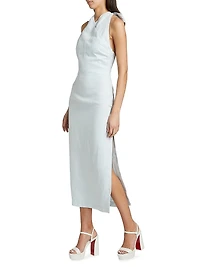 Iris Linen Halterneck Midi-Dress