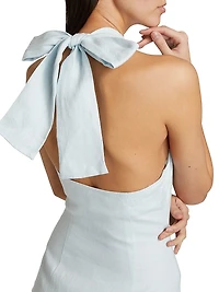 Iris Linen Halterneck Midi-Dress
