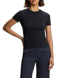 Tiny Tee Fitted Cotton Slub Knit T-Shirt