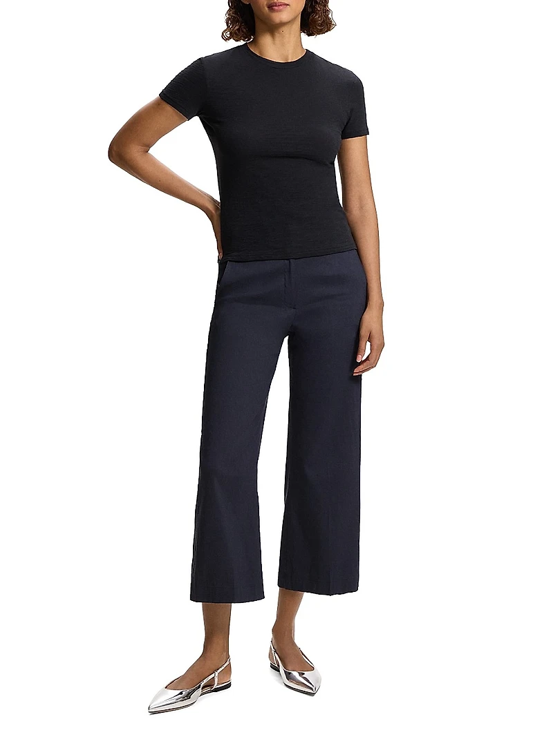 Tiny Tee Fitted Cotton Slub Knit T-Shirt