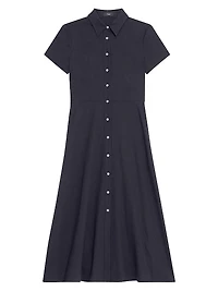 Linen-Blend Midi-Shirtdress