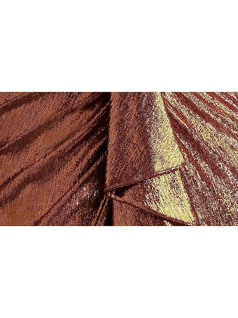 Metallic Jersey Draped Gown