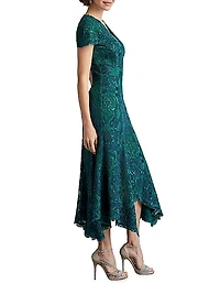Embroidered Sequined Cocktail Dress