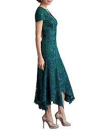 Embroidered Sequined Cocktail Dress