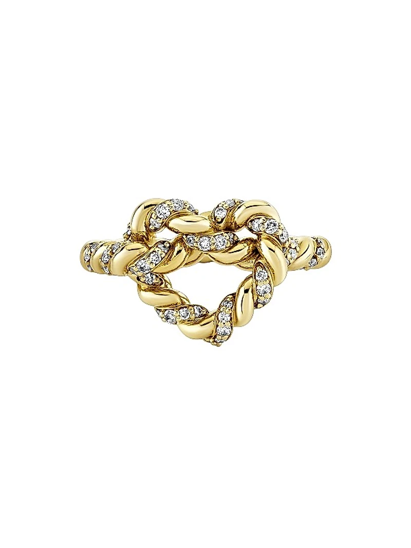 Overboard 14K Yellow Gold & 0.32 TCW Diamond Heart Knot Ring