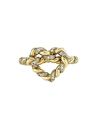 Overboard 14K Yellow Gold & 0.32 TCW Diamond Heart Knot Ring