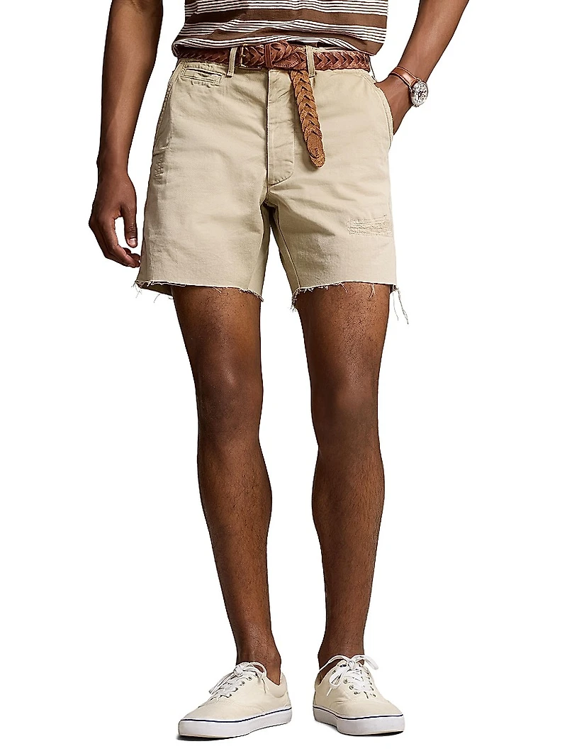 Willard Twill Cut-Off Flat-Front Shorts