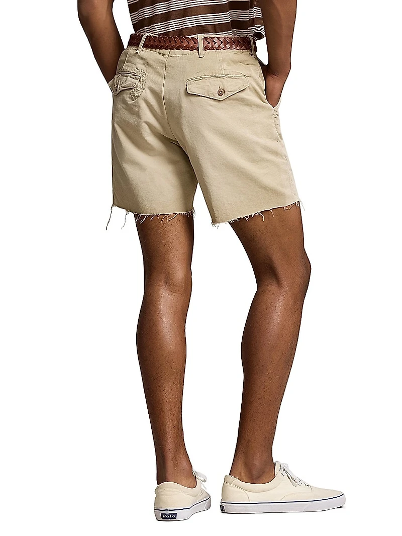 Willard Twill Cut-Off Flat-Front Shorts