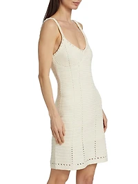 Thea Pointelle-Knit Cotton Minidress