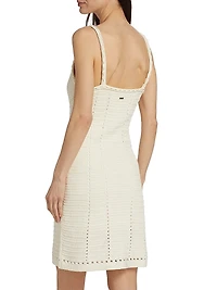 Thea Pointelle-Knit Cotton Minidress