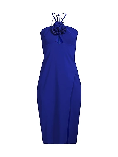 Embellished Halterneck Midi-Dress