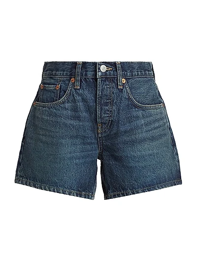 Mid-Rise Denim Shorts