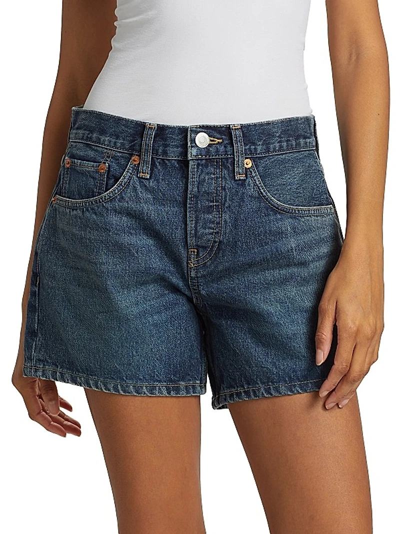 Mid-Rise Denim Shorts