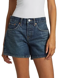 Mid-Rise Denim Shorts