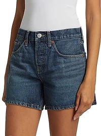 Mid-Rise Denim Shorts