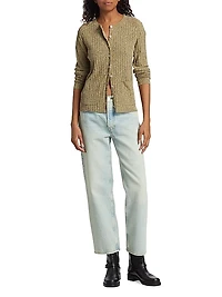 Chevron Rib-Knit Cardigan