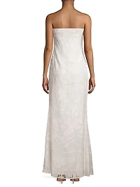 Arianna Silk Strapless Floral Gown
