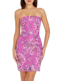 Camilla Sequin-Embellished Strapless Minidress