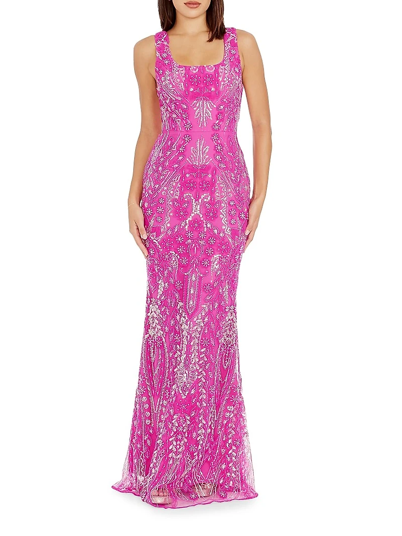 Tyra Sequin-Embellished Mermaid Gown