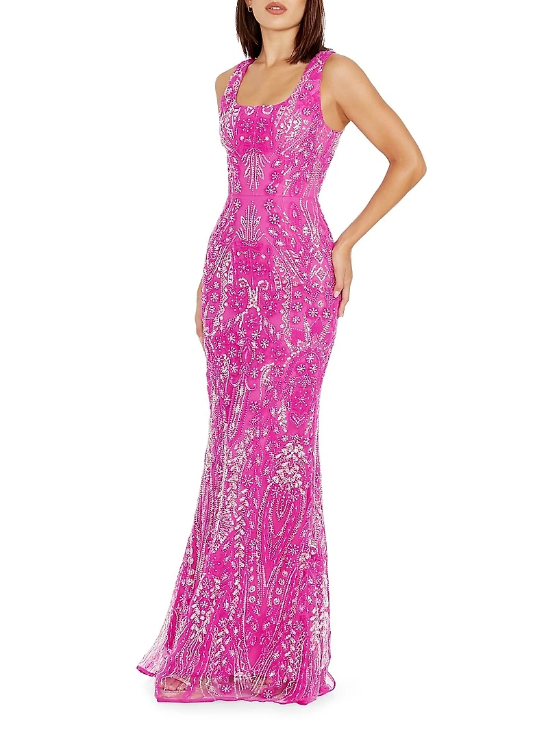 Tyra Sequin-Embellished Mermaid Gown