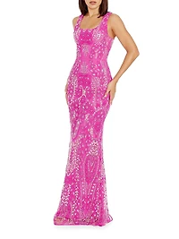 Tyra Sequin-Embellished Mermaid Gown